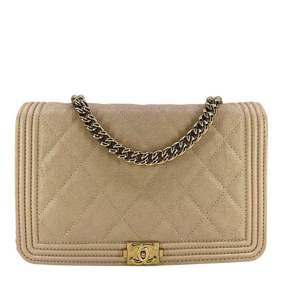 CHANEL Caviar Quilted Boy Wallet On Chain WOC Bag